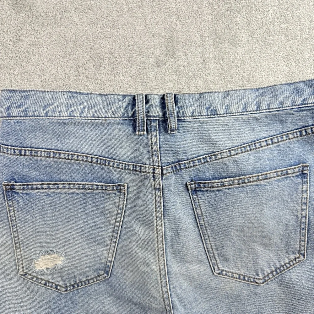 We The Free Light Blue Distressed Straight Leg Jeans